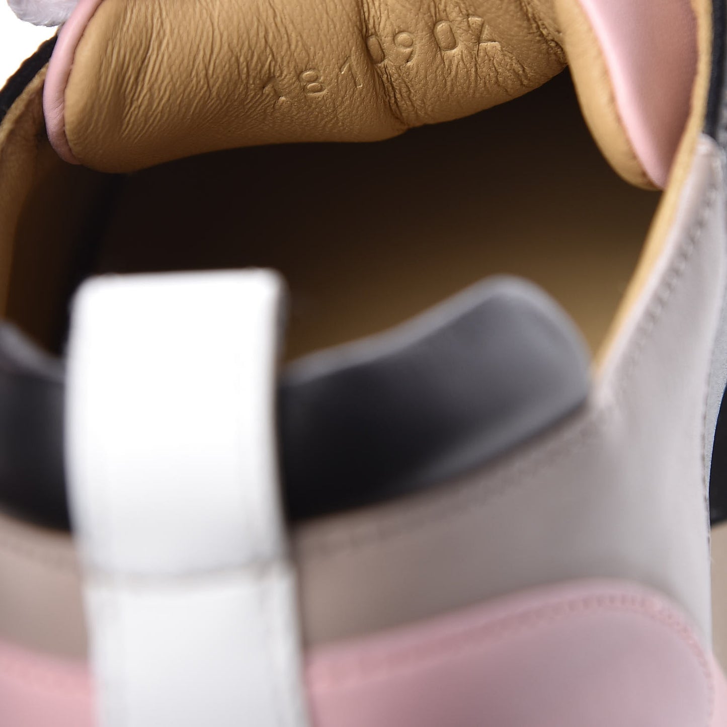 Calfskin Rebus Sneakers 38.5 Rose Aube Black White