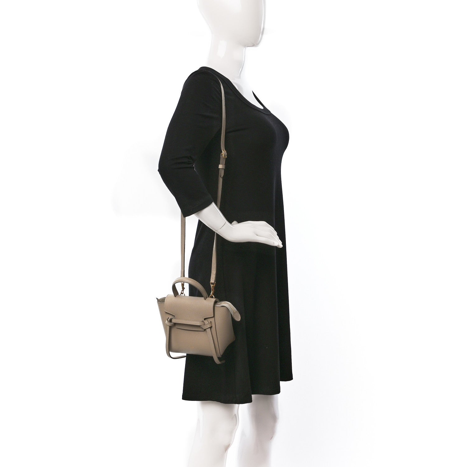 Celine Grained Calfskin Pico Belt Bag Light Taupe 2 of 7