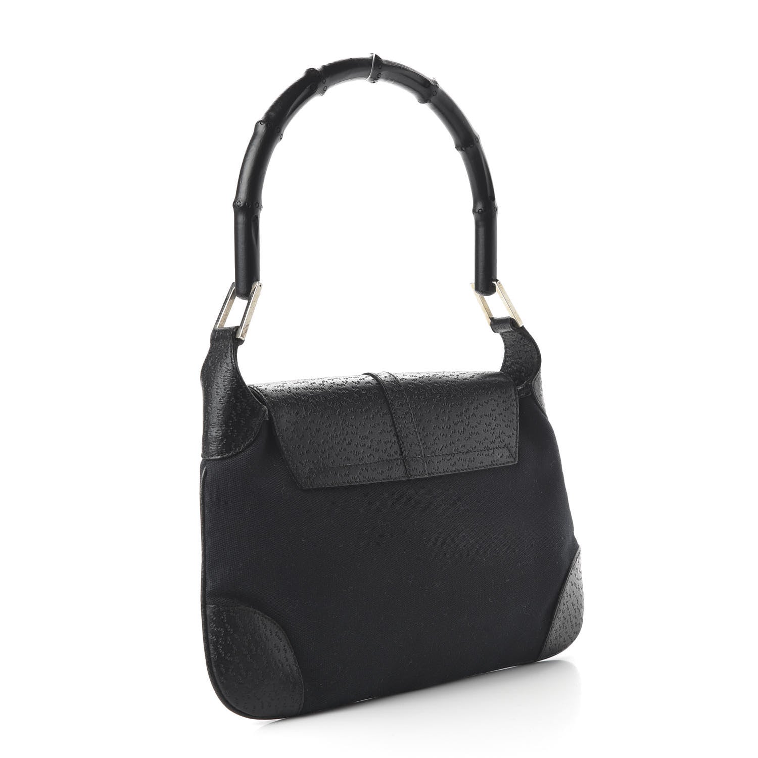 Gucci Calfskin Bamboo Handle Jackie O Hobo Black 3 of 10