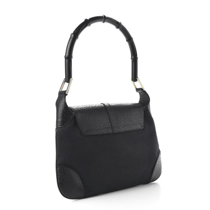 Gucci Calfskin Bamboo Handle Jackie O Hobo Black 3 of 10