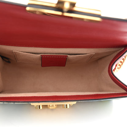 Gucci GG Supreme Monogram Blooms Small Padlock Shoulder Bag Beige Blue Navy Hibiscus Red 5 of 9
