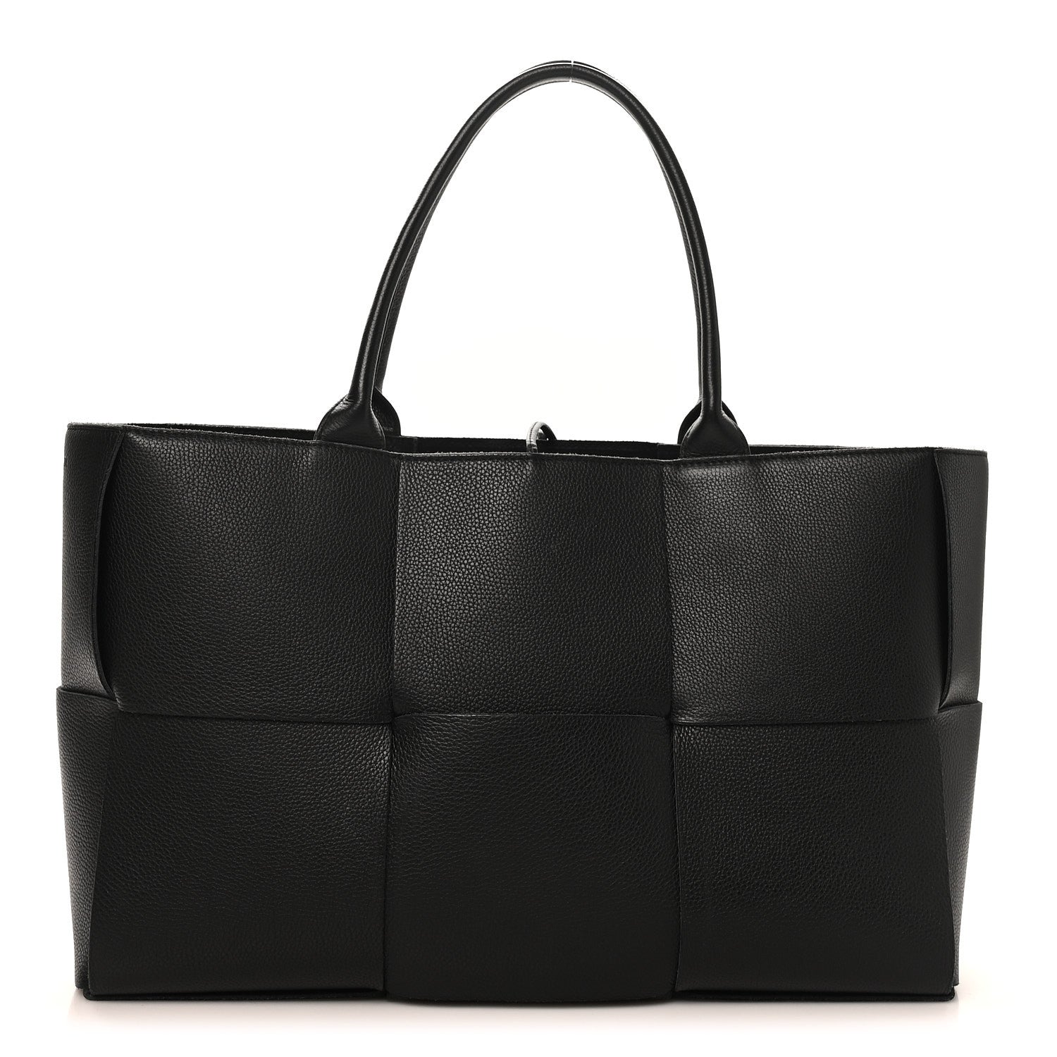 Bottega Veneta Grained Calfskin Maxi Intrecciato Medium Arco Tote Black 1 of 10