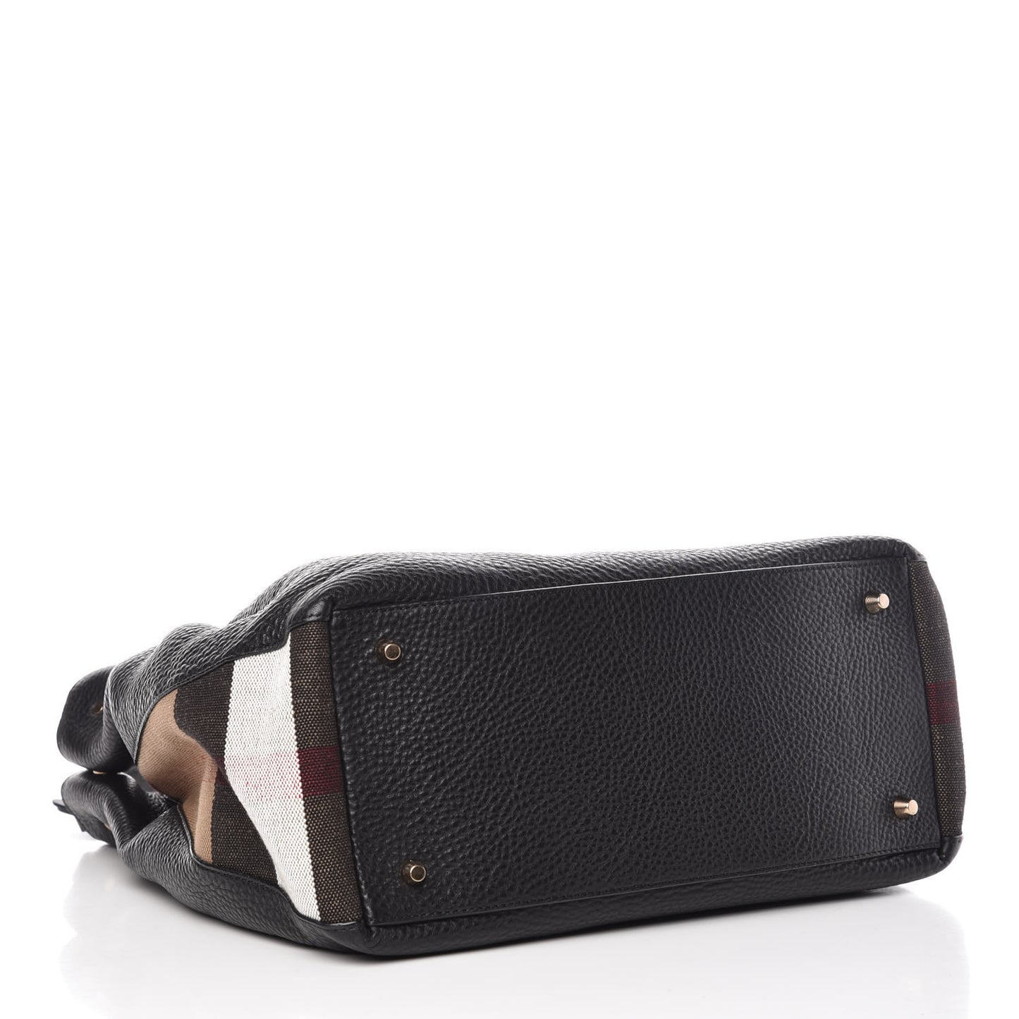 Grainy Calfskin House Check Medium Maidstone Black