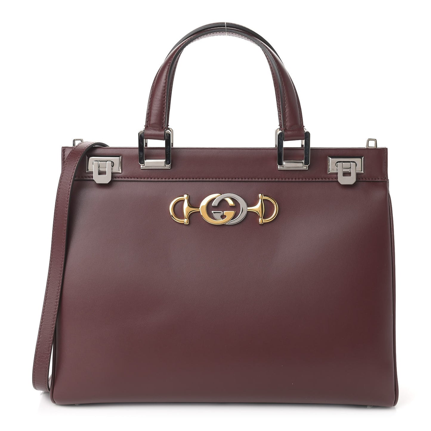 Smooth Calfskin Medium Zumi Top Handle Bag Vintage Bordeaux