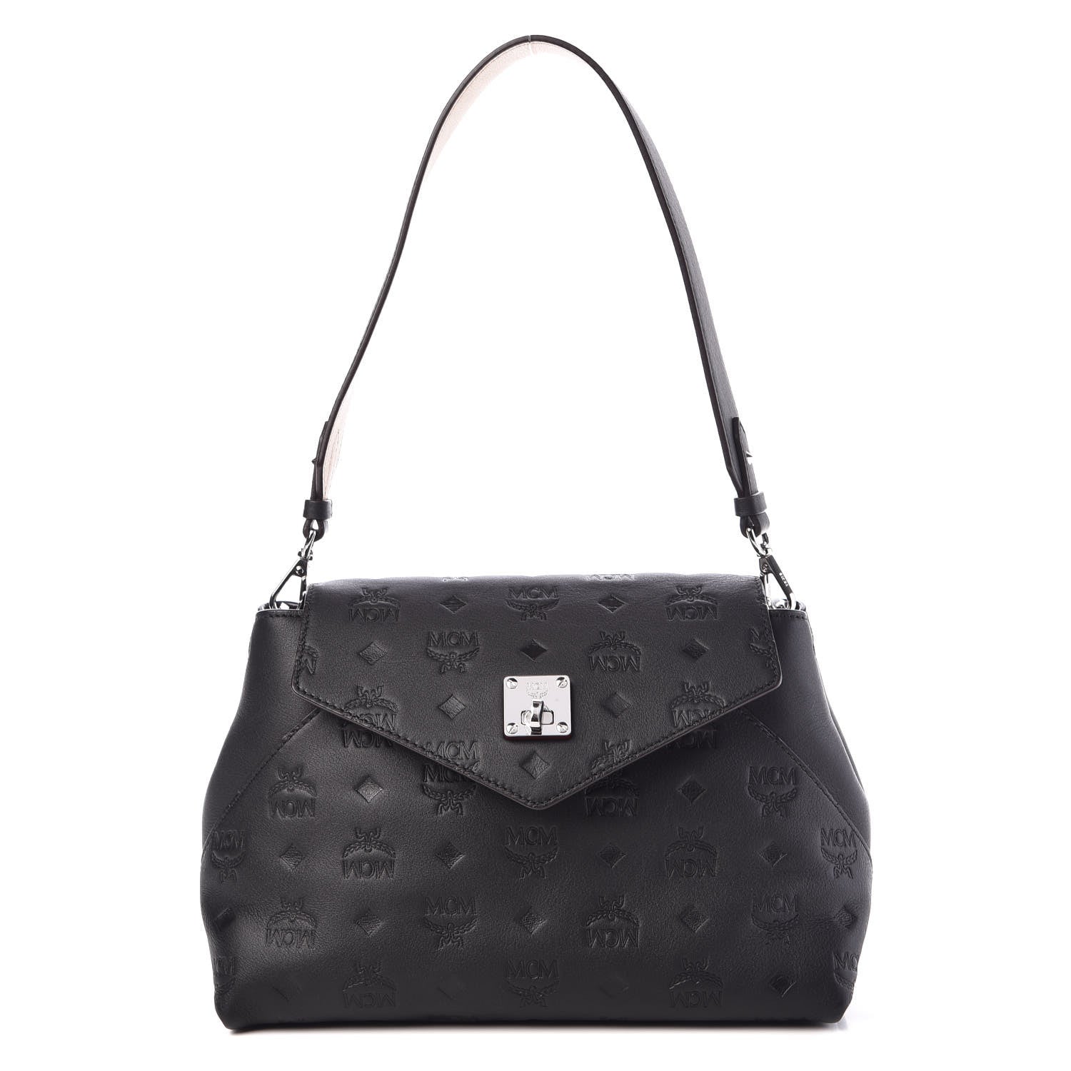 MCM Calfskin Ottomar Essential Flap Shoulder Bag Black 1 of 9