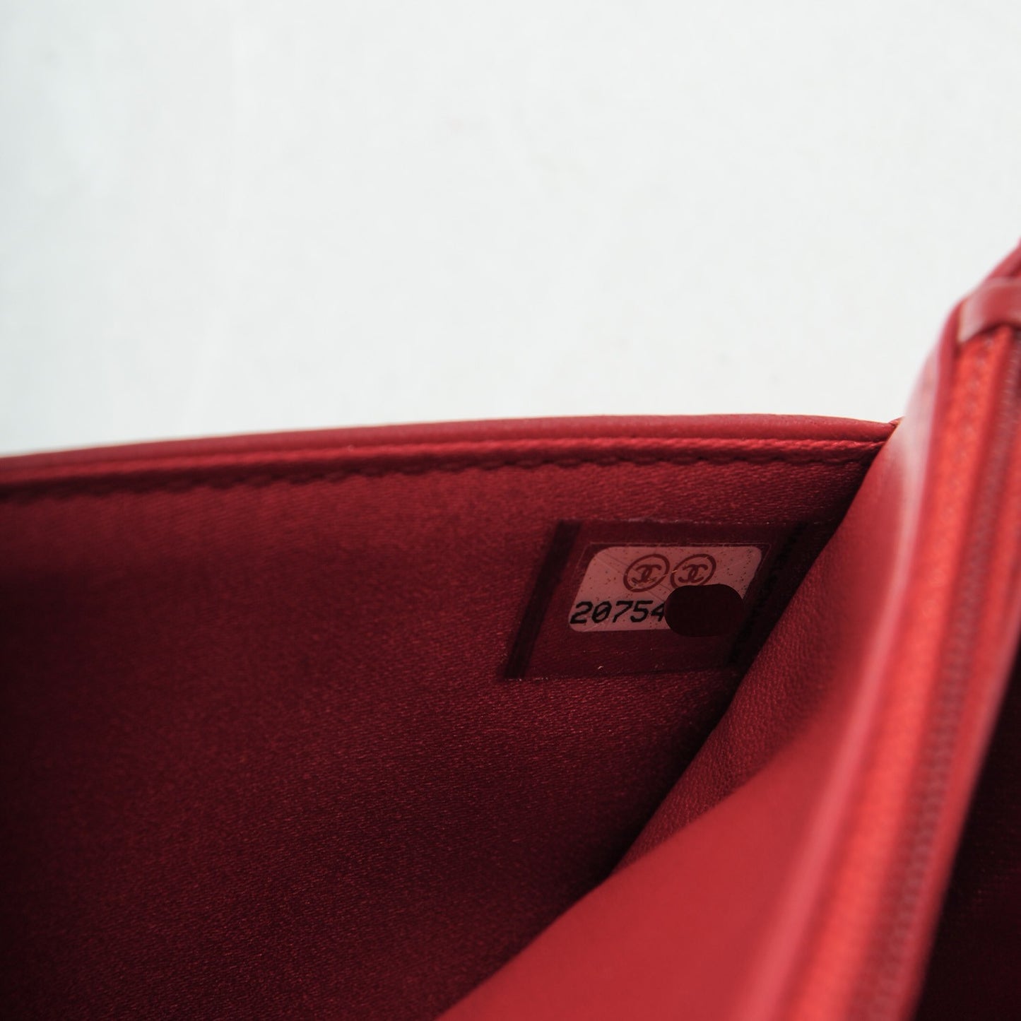 Lambskin Camellia Embossed Wallet On Chain WOC Red