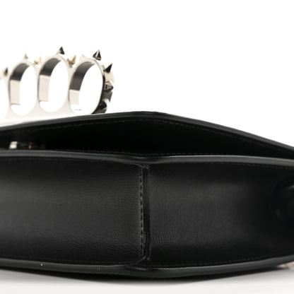 Alexander McQueen Smooth Calfskin Mini The Four Ring Knuckle Chain Shoulder Bag Black 9 of 9
