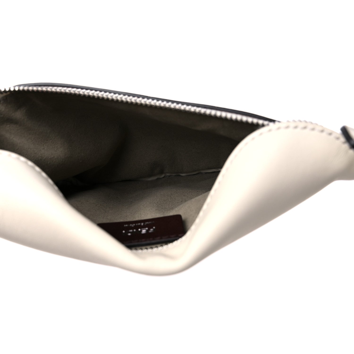 Fendi Vitello Grace Light Logo Embossed Small Belt Bag White Ice 5 of 9