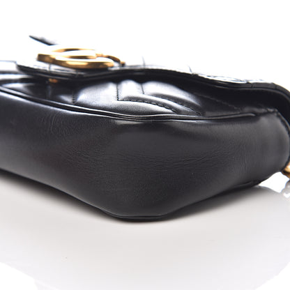 Gucci Calfskin Matelasse Super Mini GG Marmont Shoulder Bag Black 8 of 9