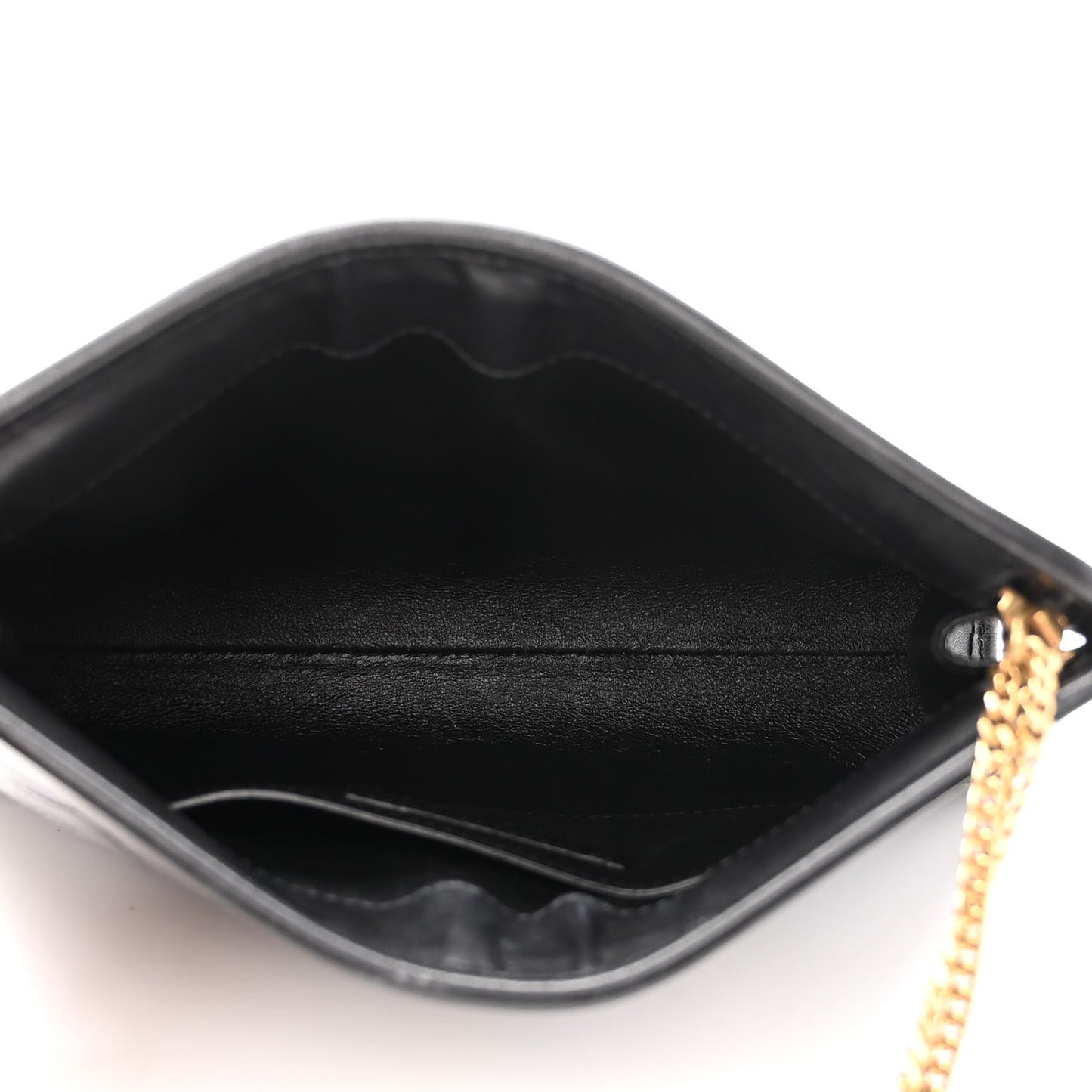 Lambskin Quilted Monogram Baby Victoire Chain Clutch Bag Black