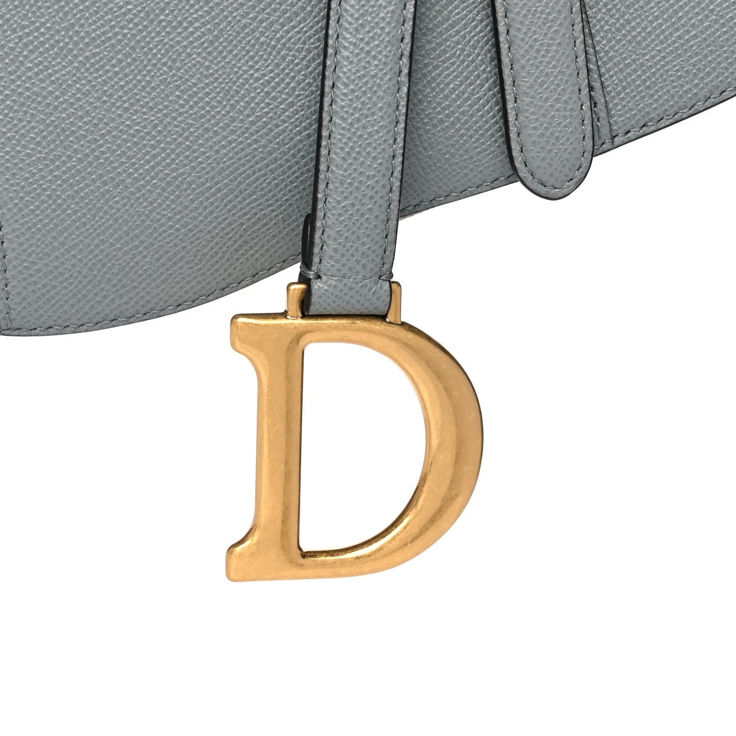 Grained Calfskin Saddle Bag Grey