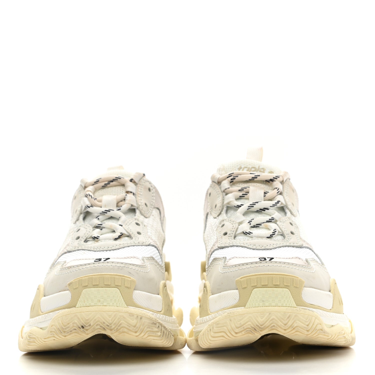 Balenciaga Fabric Mesh Womens Triple S Sneakers 37 White 2 of 10