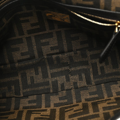 Fendi Fabric Jacquard FF 1974 Medium Baguette Tobacco Moro Black 5 of 9