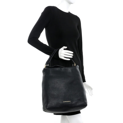 Burberry Grainy Calfskin Medium Cale Hobo Black 2 of 7