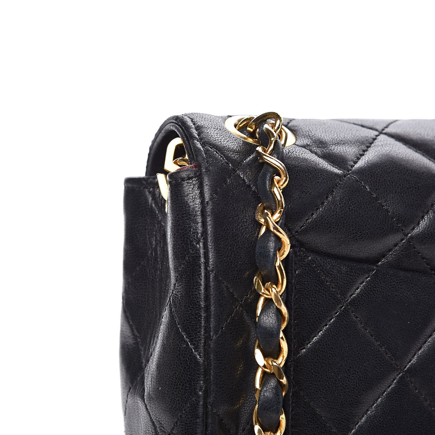 Lambskin Quilted Small Single Flap Black
