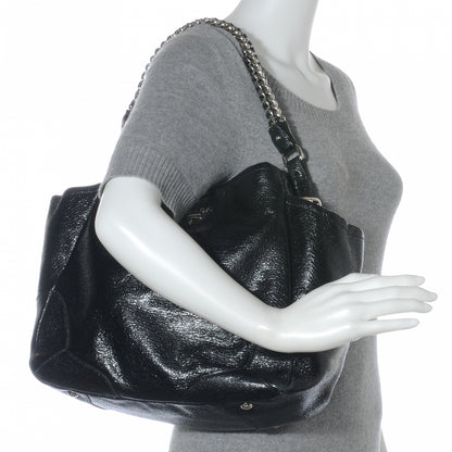 Prada Cervo Lux Chain Shoulder Bag Black 2 of 9