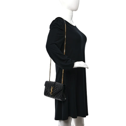 Saint Laurent Grain De Poudre Textured Mixed Matelasse Triquilt Small Monogram Satchel Black 2 of 11