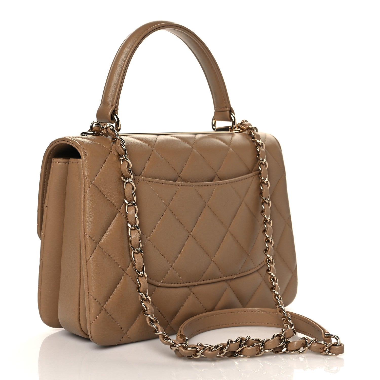 Chanel Lambskin Quilted Small Trendy CC Dual Handle Flap Bag Beige 3 of 11