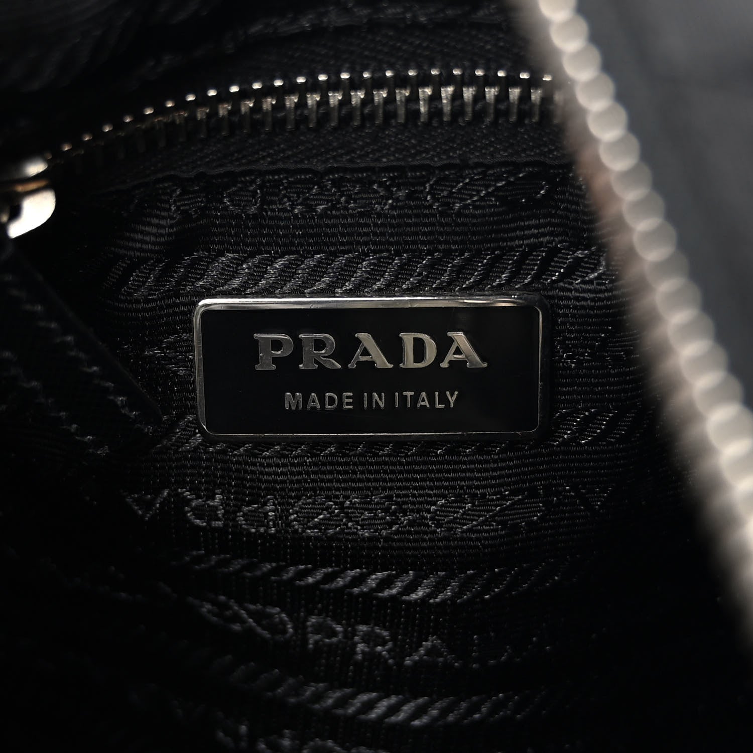 Prada Tessuto Nylon Stitched Hobo Black 6 of 9