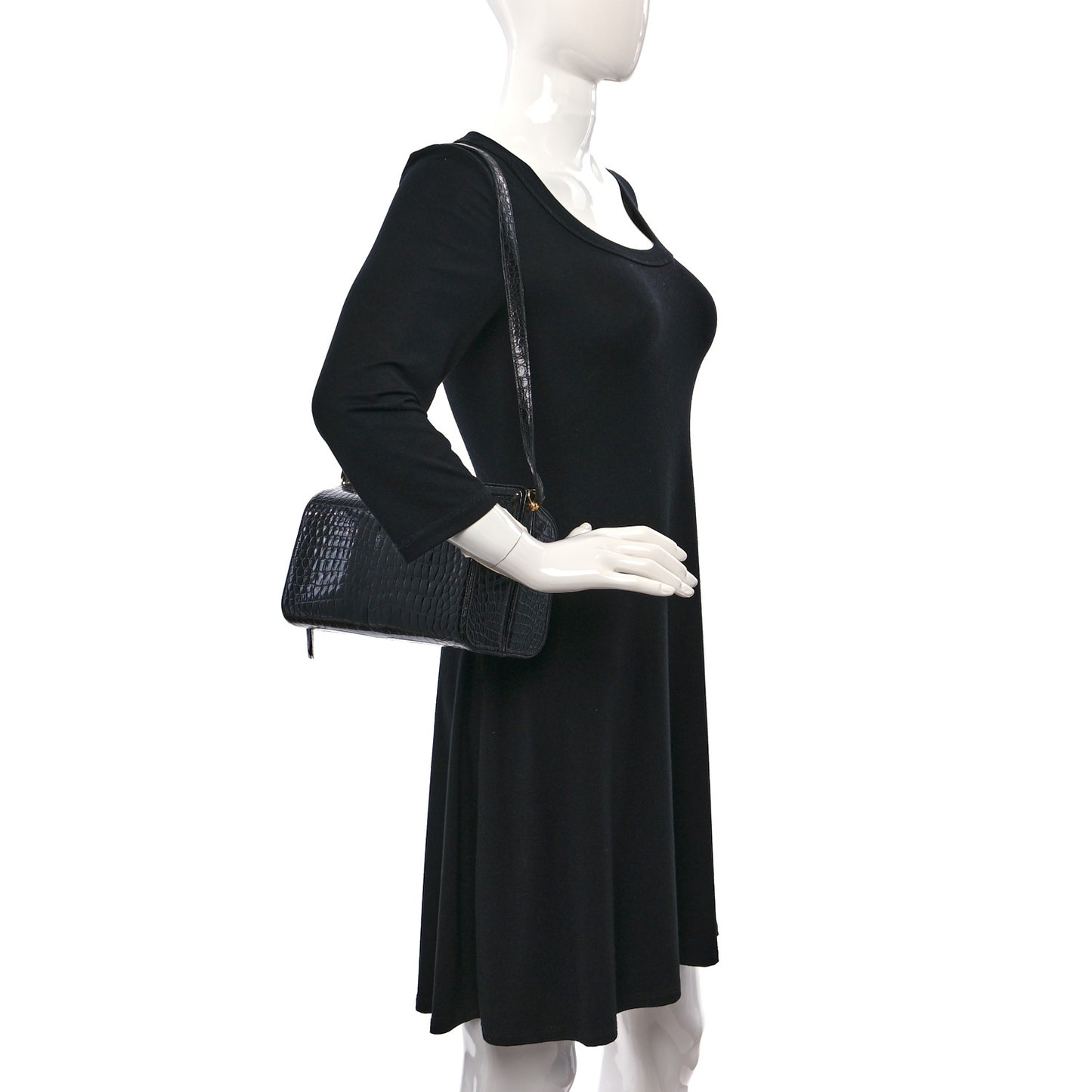 Shiny Crocodile Doctor Bag Black