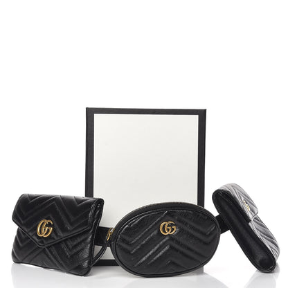 Gucci Calfskin Matelasse GG Marmont 2.0 Multi Belt Bag 85 34 Black 11 of 11