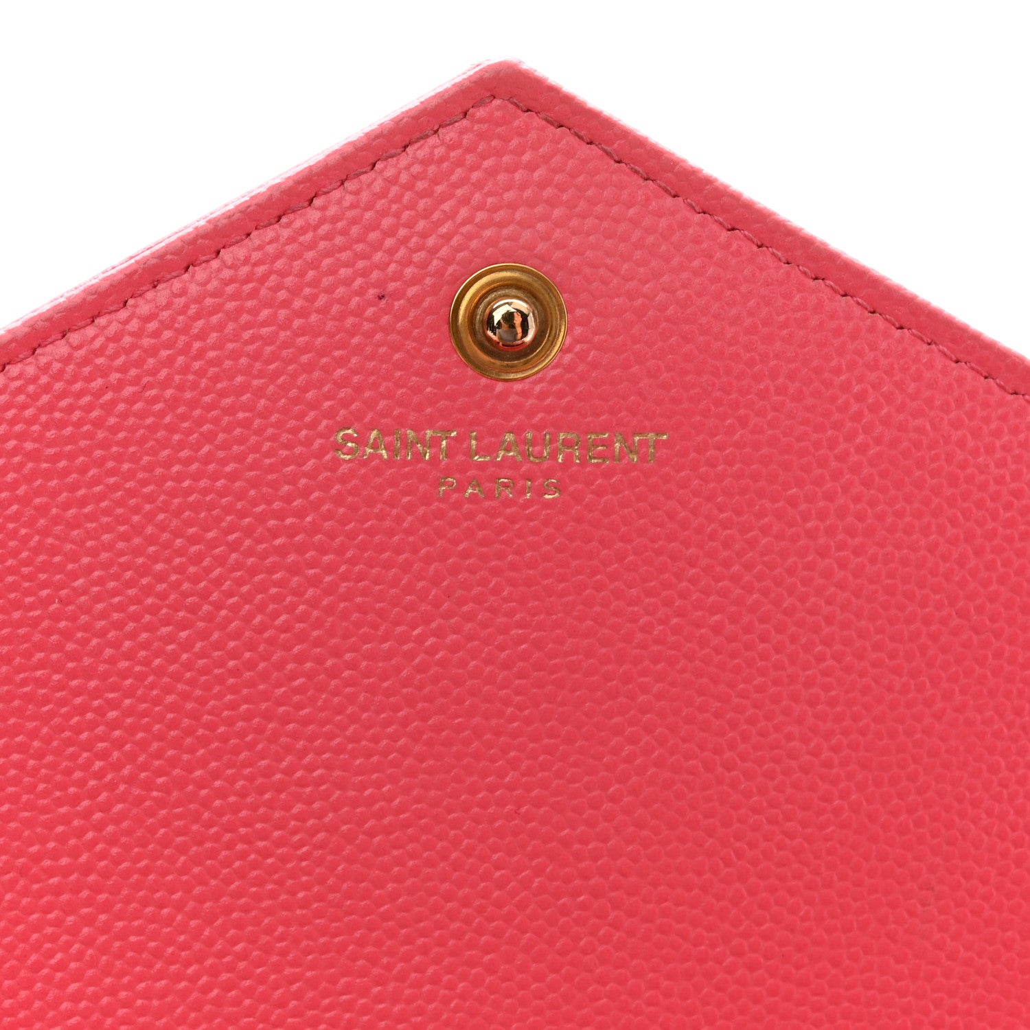 Saint Laurent Grain De Poudre Matelasse Chevron Monogram Chain Wallet Rose Clair 6 of 12