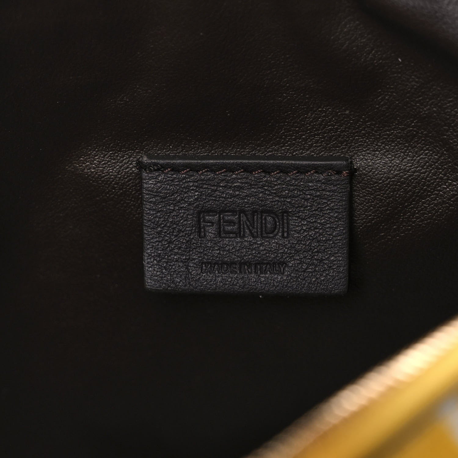 Fendi X SARAH COLEMAN Glazed Canvas Vitello King FF Vertigo Small Trapezoid Beauty Pouch Mimosa White 8 of 10