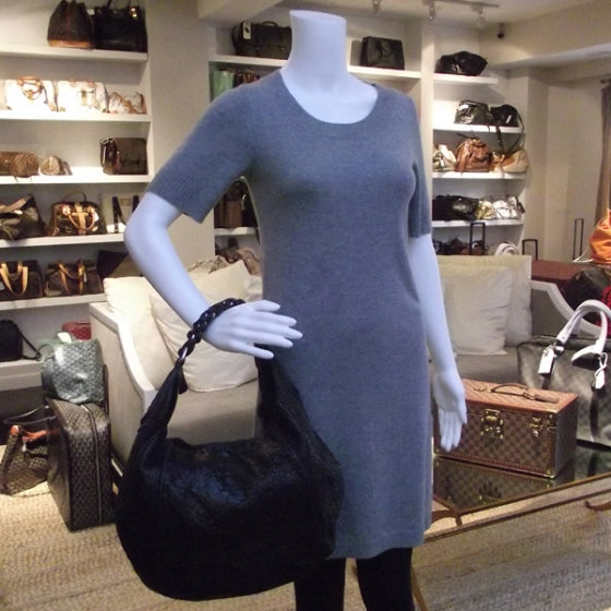 Leather Eclipse Hobo Black