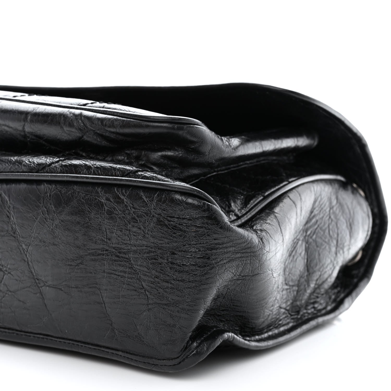 Saint Laurent Crinkled Calfskin Matelasse Monogram Large Niki Chain Satchel Black 10 of 11