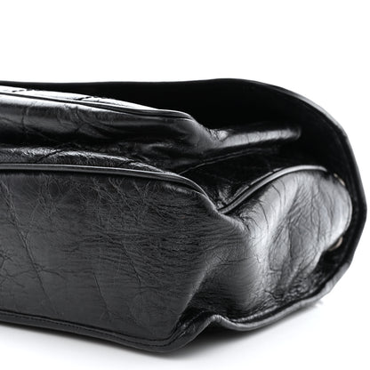 Saint Laurent Crinkled Calfskin Matelasse Monogram Large Niki Chain Satchel Black 10 of 11