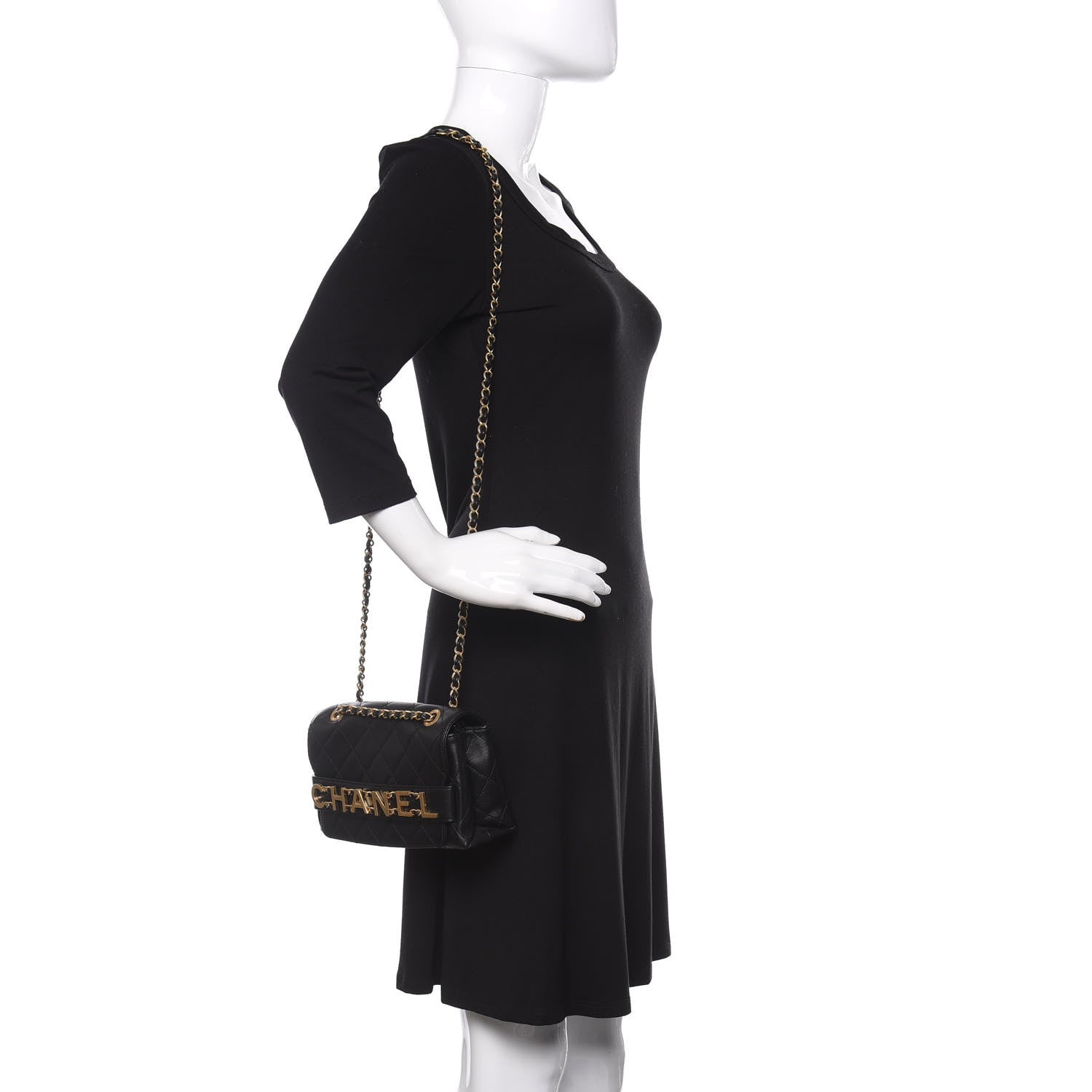 Chanel Calfskin Quilted Enchained Flap Black 2 of 9
