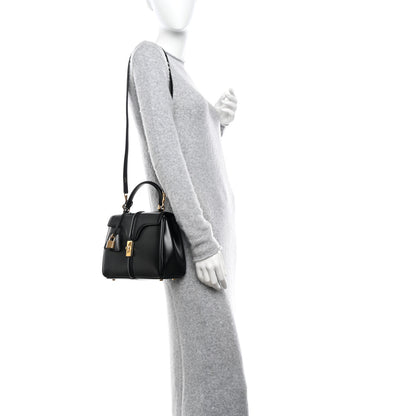 Celine Satinated Calfskin Mini 16 Top Handle Bag Black 2 of 9