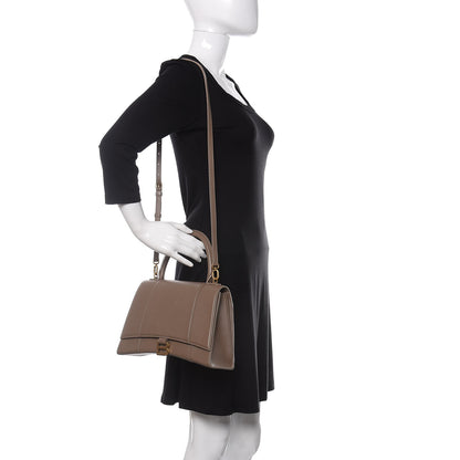 Balenciaga Grained Calfskin Medium Hourglass Top Handle Bag Mink Grey 2 of 11