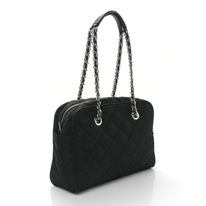 Prada Nylon Tessuto Impuntu Quilted Shoulder Bag Black 3 of 8