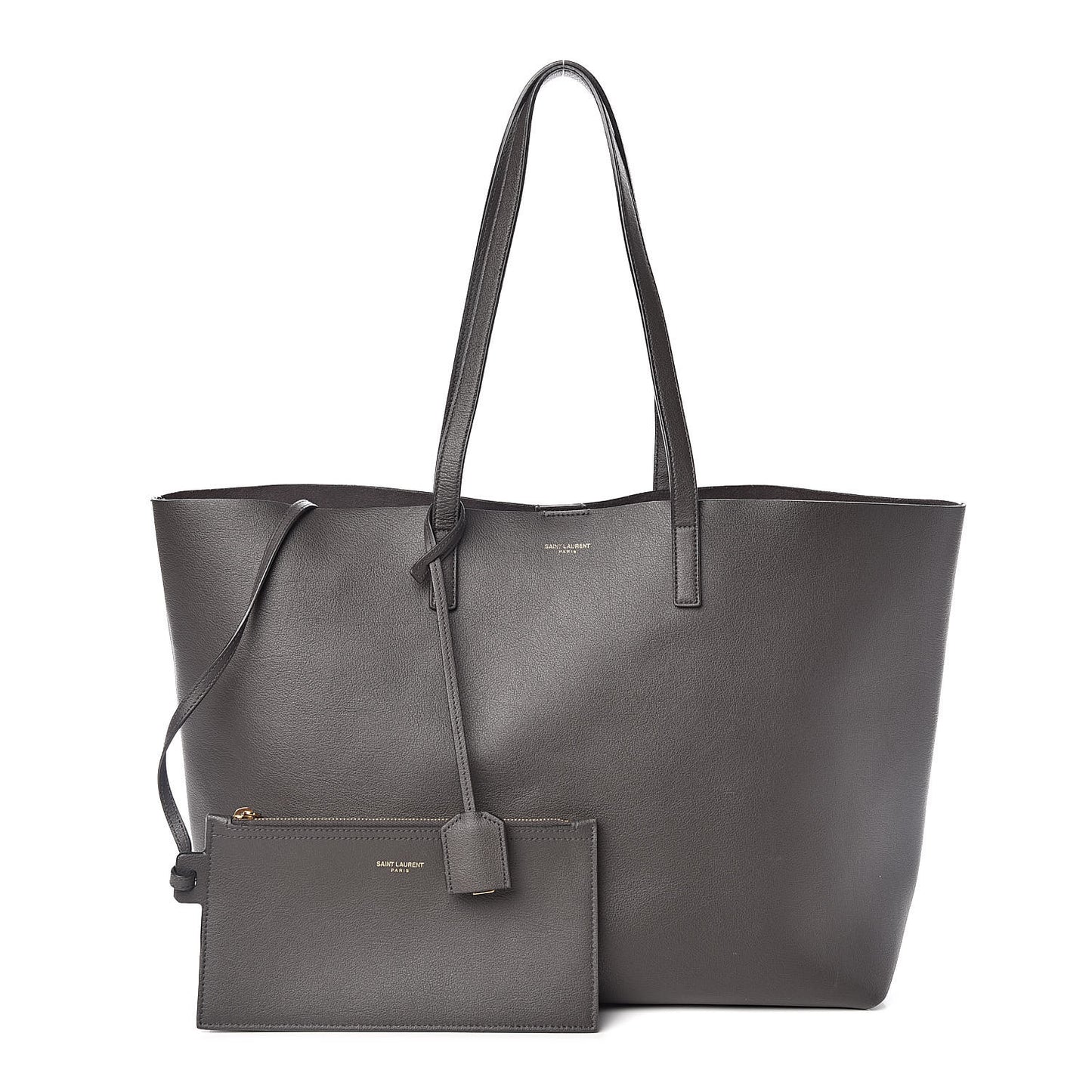 Calfskin Large Shopping Tote Dark Grey