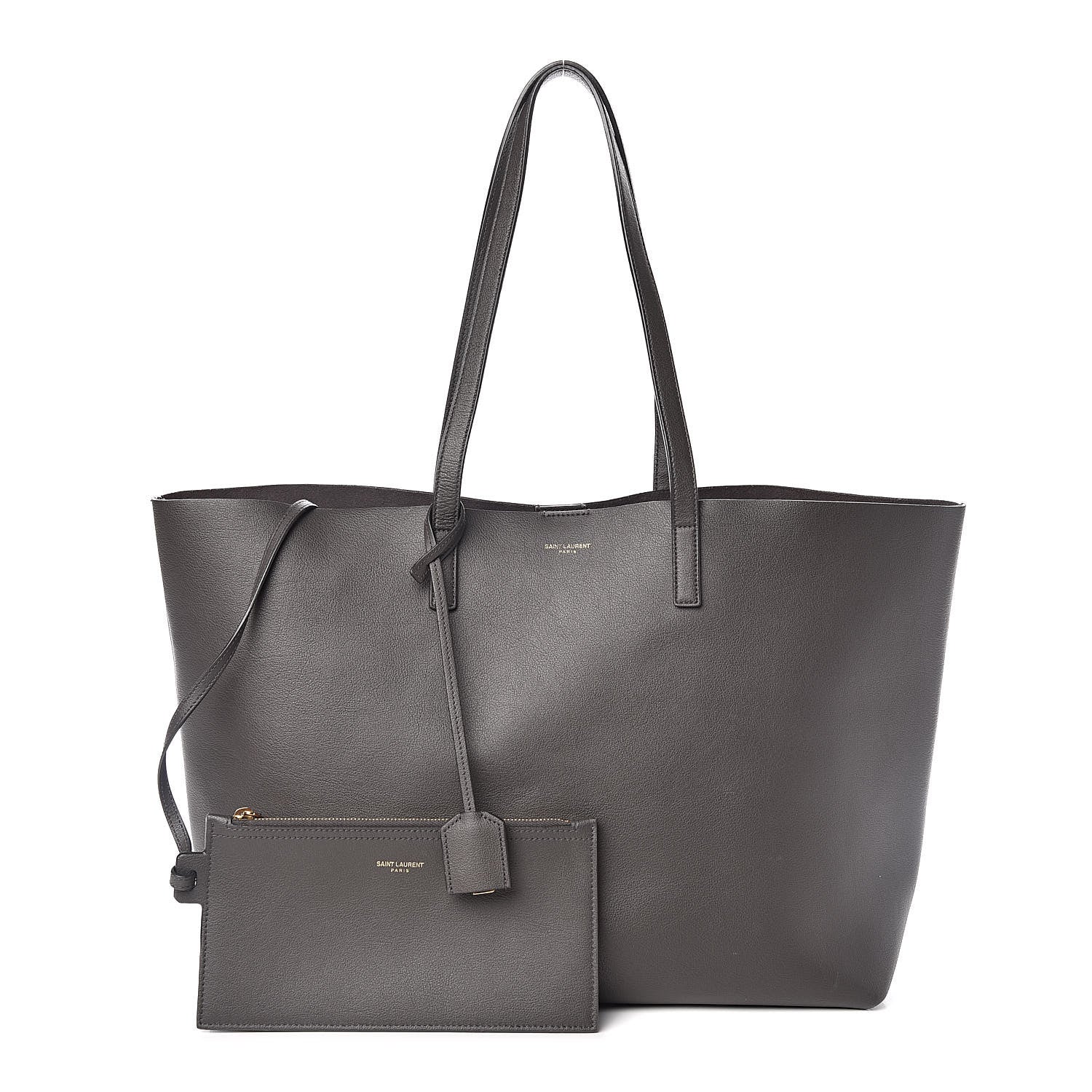 Saint Laurent Calfskin Large Shopping Tote Dark Grey 1 of 17