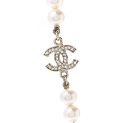 Chanel Crystal Pearl CC Short Necklace Gold 4 of 7