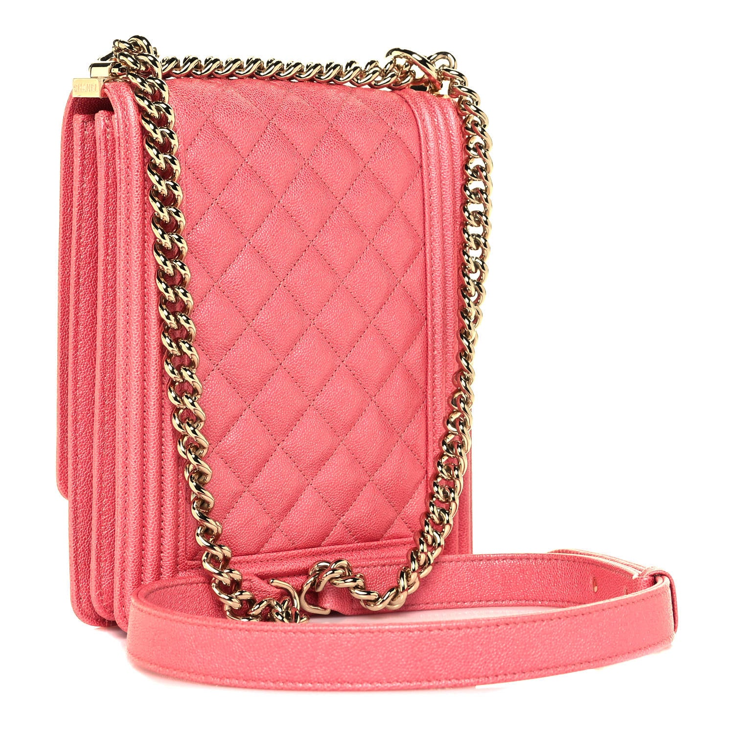 Chanel Caviar Quilted North South Boy Flap Pink 3 of 11
