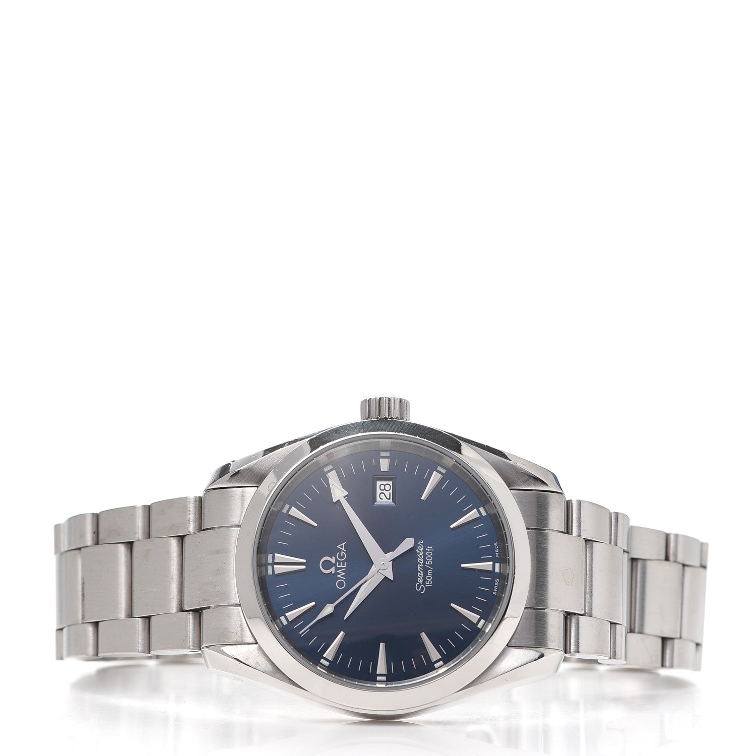 Omega Stainless Steel 36mm Seamaster Aqua Terra Quartz Watch Blue 2518.80 2 of 5