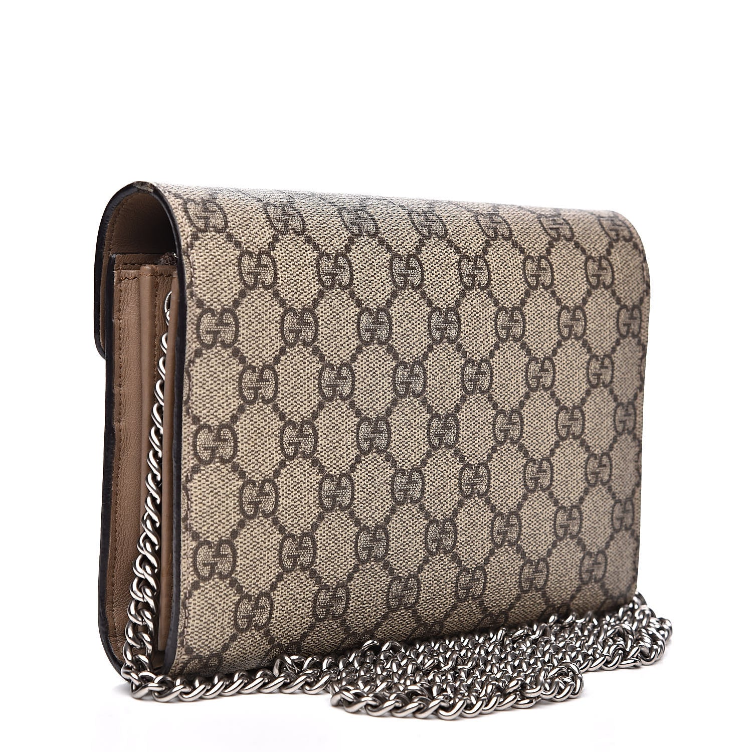 Gucci GG Supreme Monogram Mini Dionysus Chain Wallet Beige Taupe 3 of 17