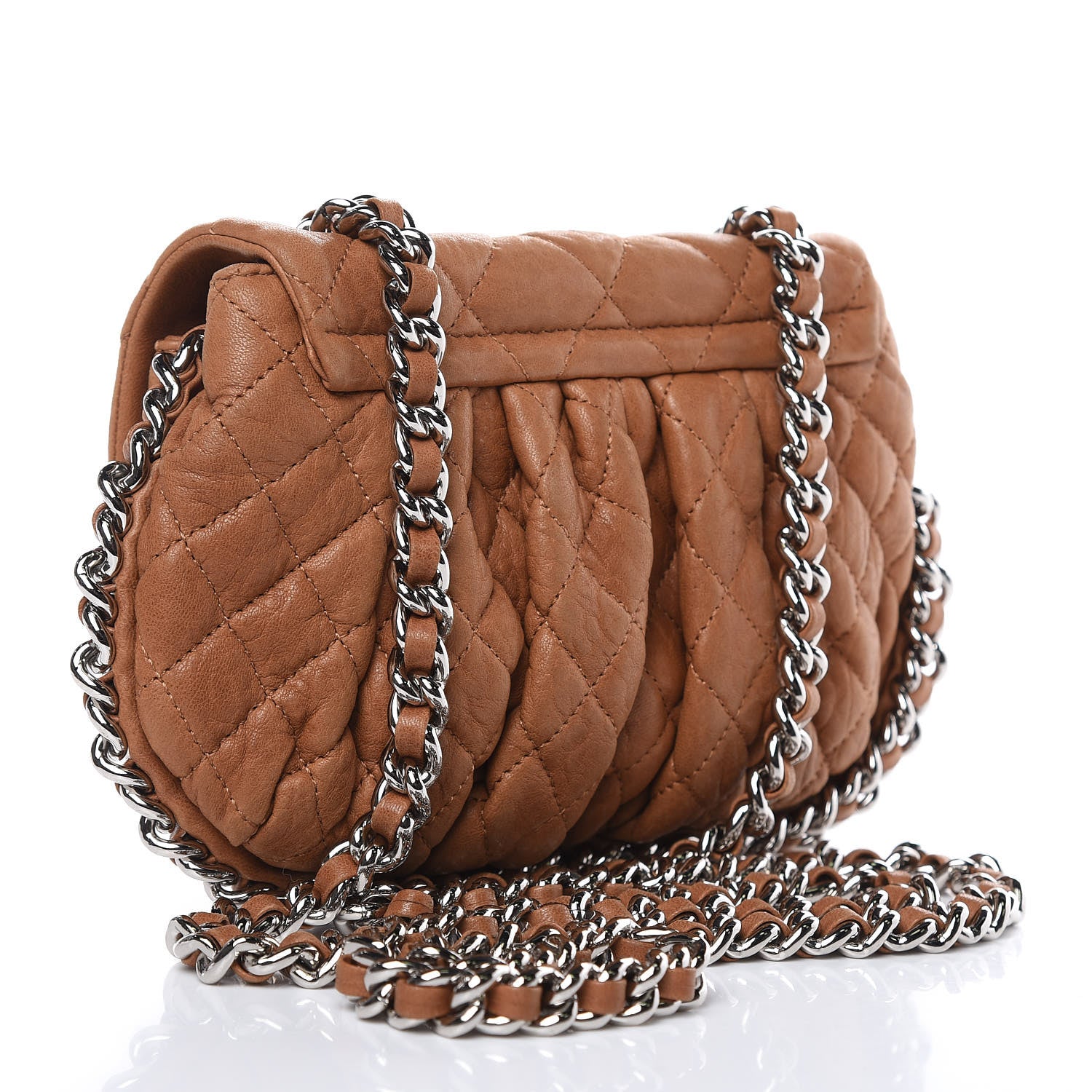 Chanel Washed Lambskin Mini Chain Around Messenger Brown 3 of 12