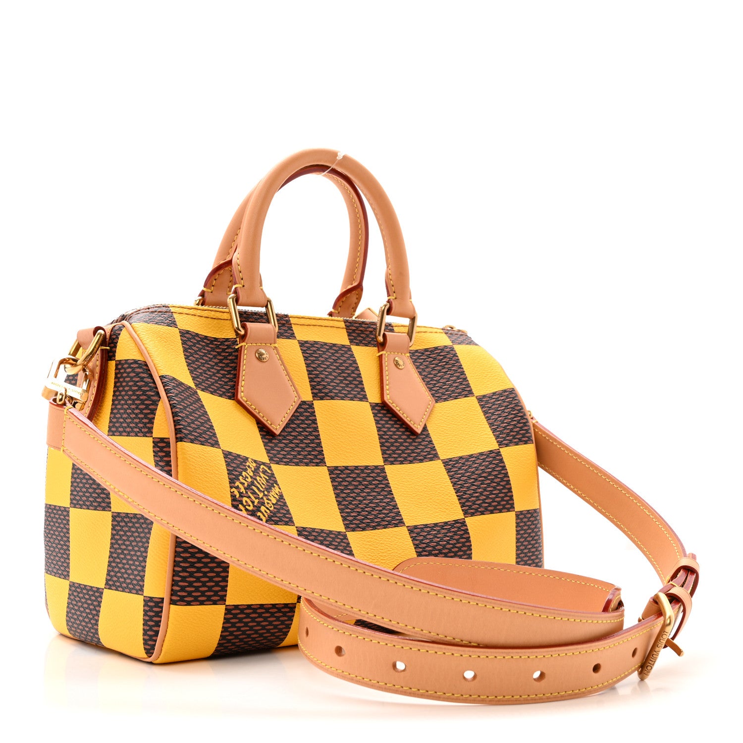 Louis Vuitton Damier Pop Speedy Bandouliere 25 Jaune Mat 3 of 12