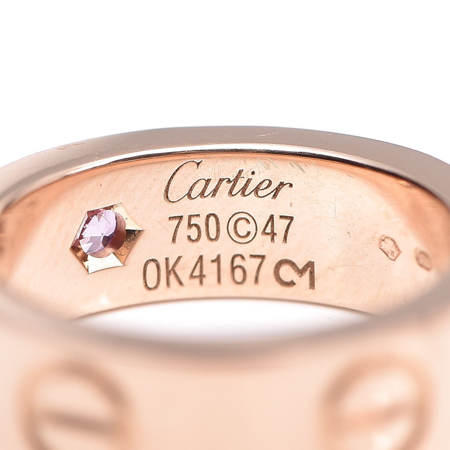 Cartier 18K Pink Gold Pink Sapphire 5.5mm LOVE Ring 47 4 4 of 4