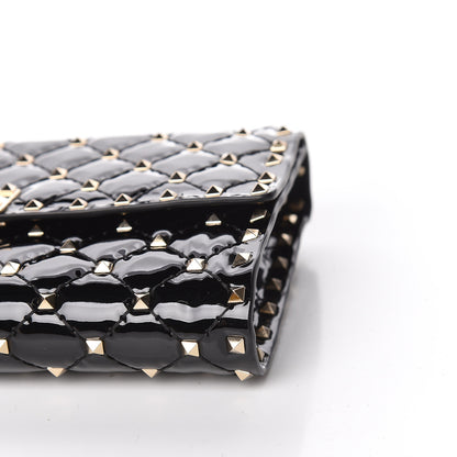 Valentino Garavani Patent Rockstud Spike Wallet on Chain Black 6 of 11