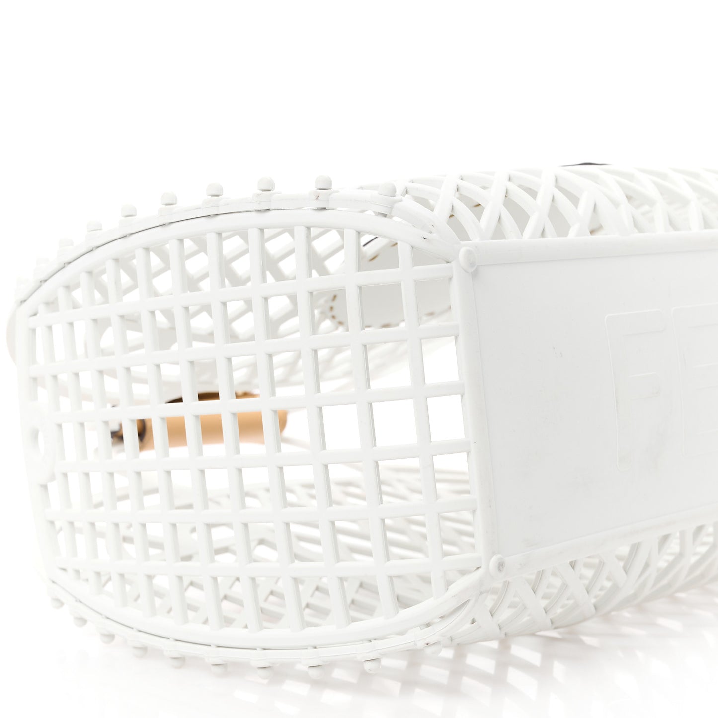 Recycled Plastic Vitello Liberty Matte Medium Fendi Basket White Ice Miele Scuro