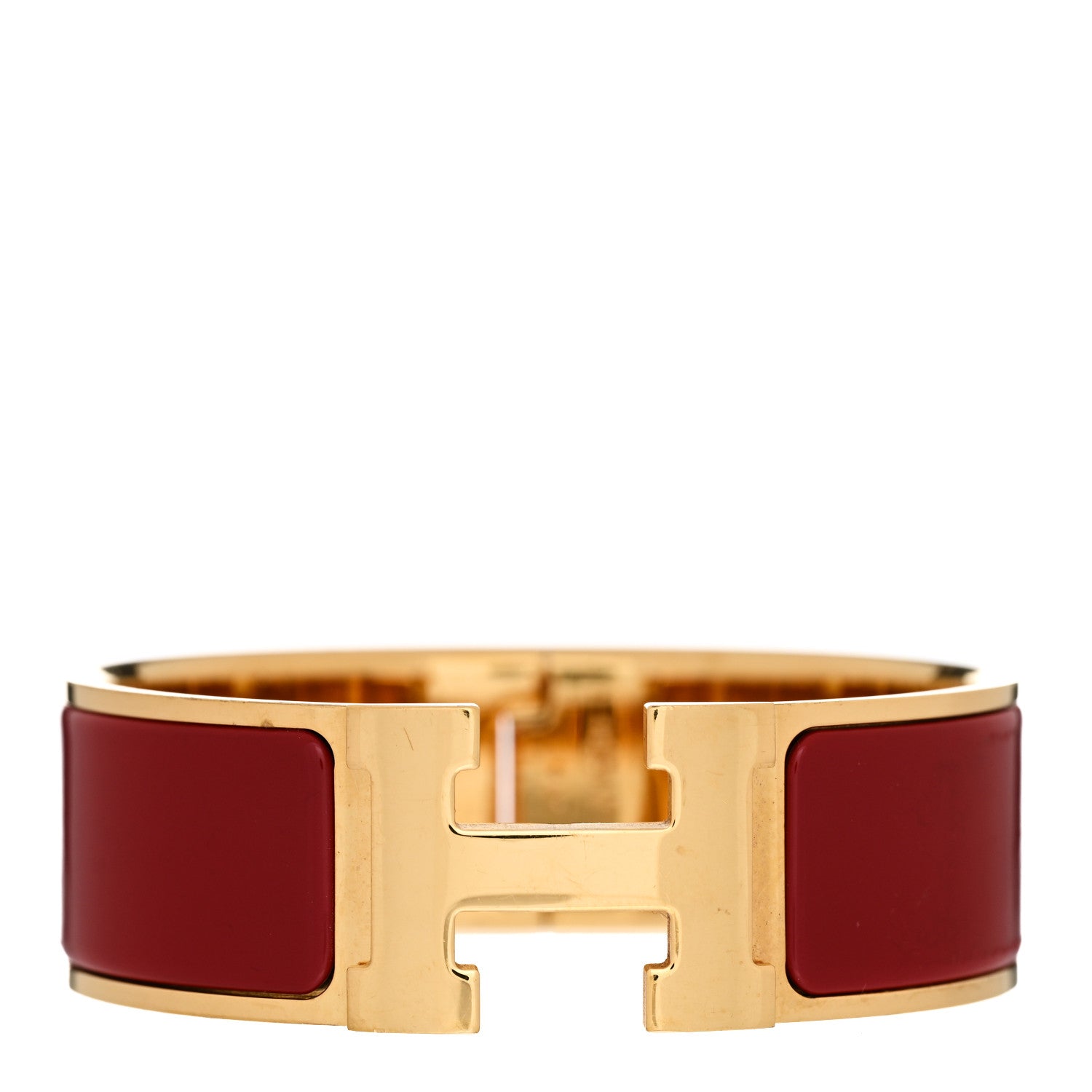 Hermes Enamel Wide Clic Clac H Bracelet PM Red 1 of 7