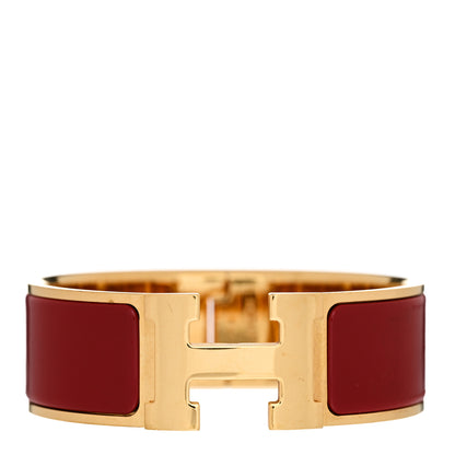 Hermes Enamel Wide Clic Clac H Bracelet PM Red 1 of 7