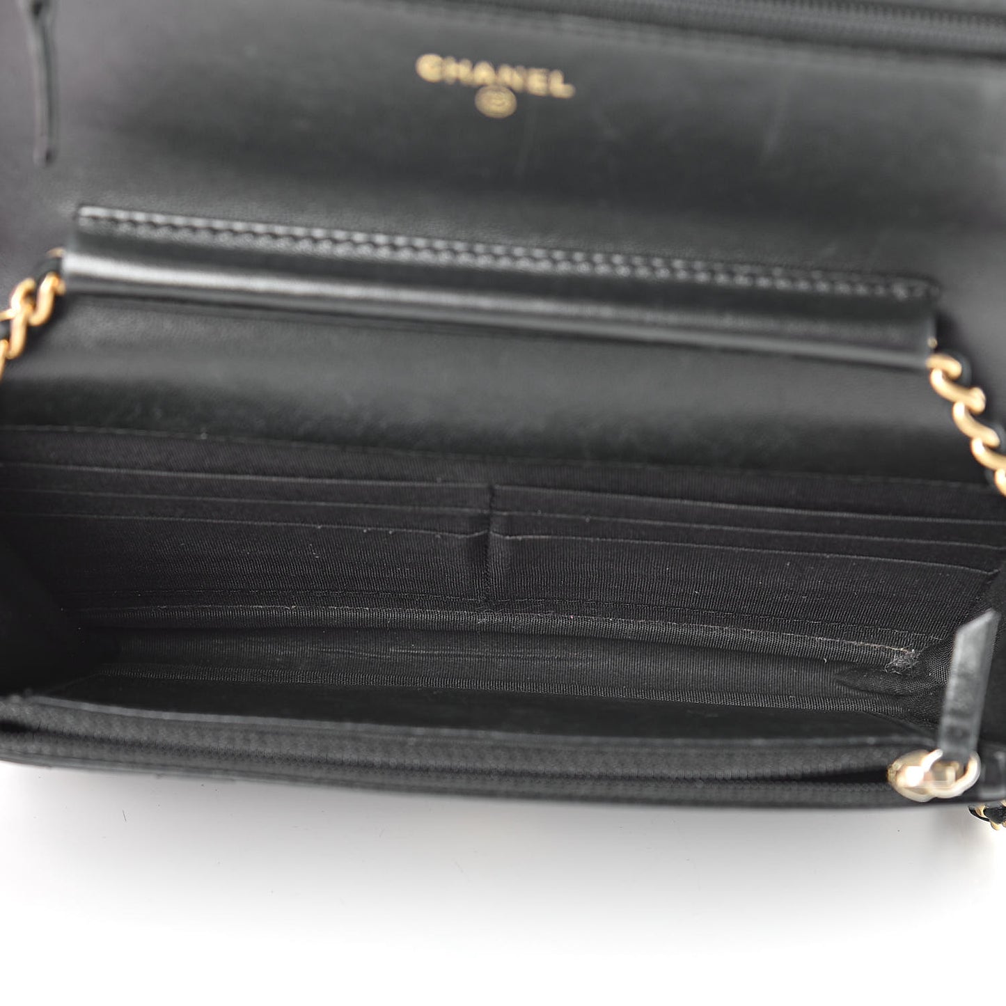 Lambskin Quilted Boy Wallet On Chain WOC Black