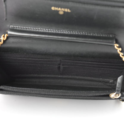 Chanel Lambskin Quilted Boy Wallet On Chain WOC Black 5 of 20