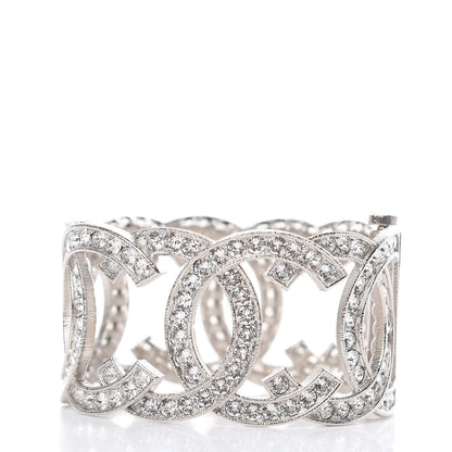 Chanel Crystal CC Cuff Bracelet Silver 3 of 5